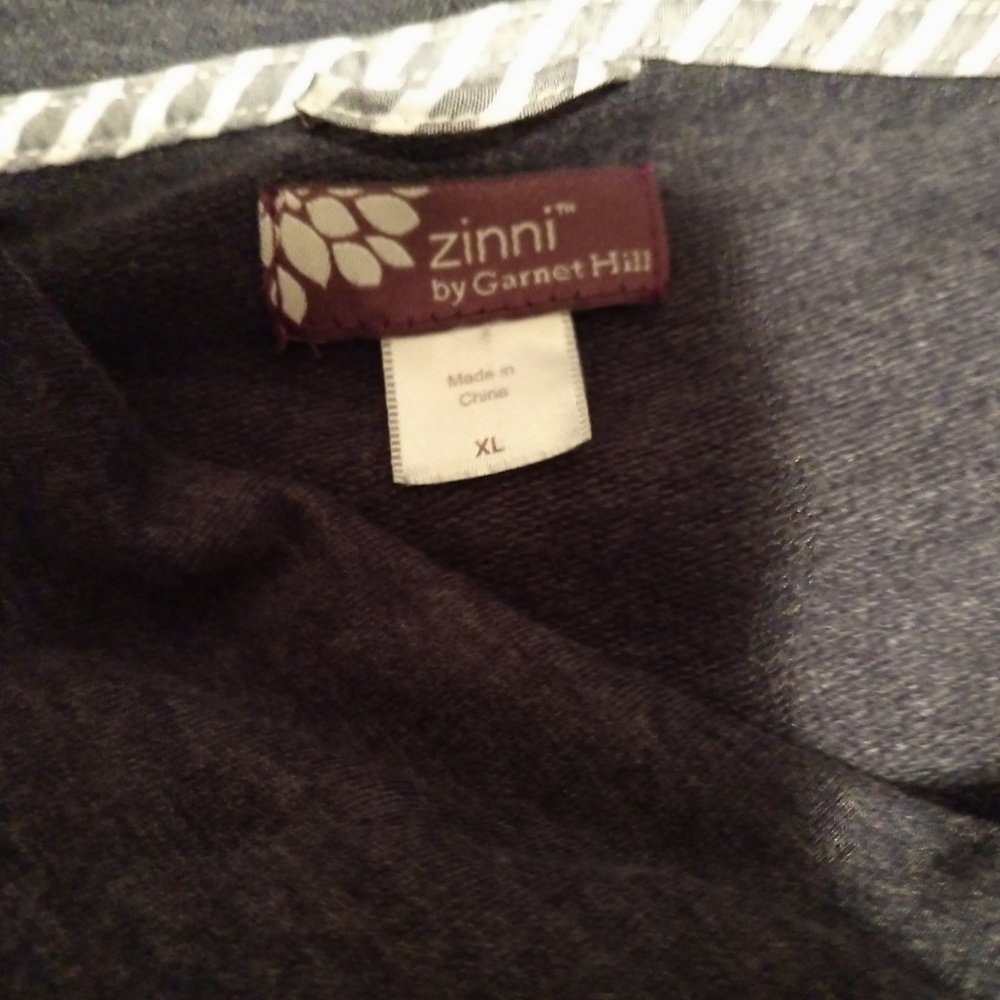 Zinni by Garnet Hill, zip front sweatshirt